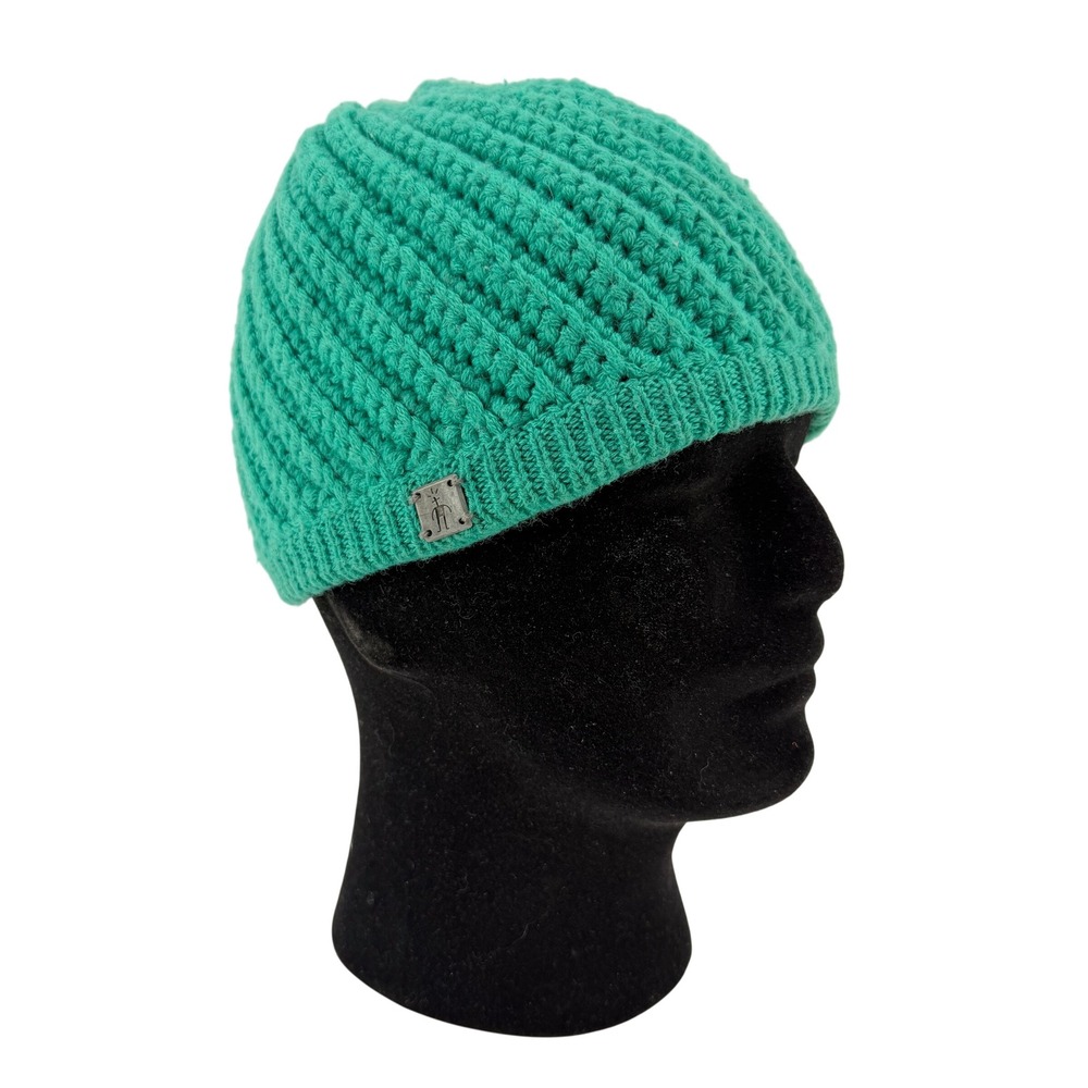 Smartwool Beanie Women OS Teal Green Chunky Cable Knit Merino‎ Wool Blend Hat